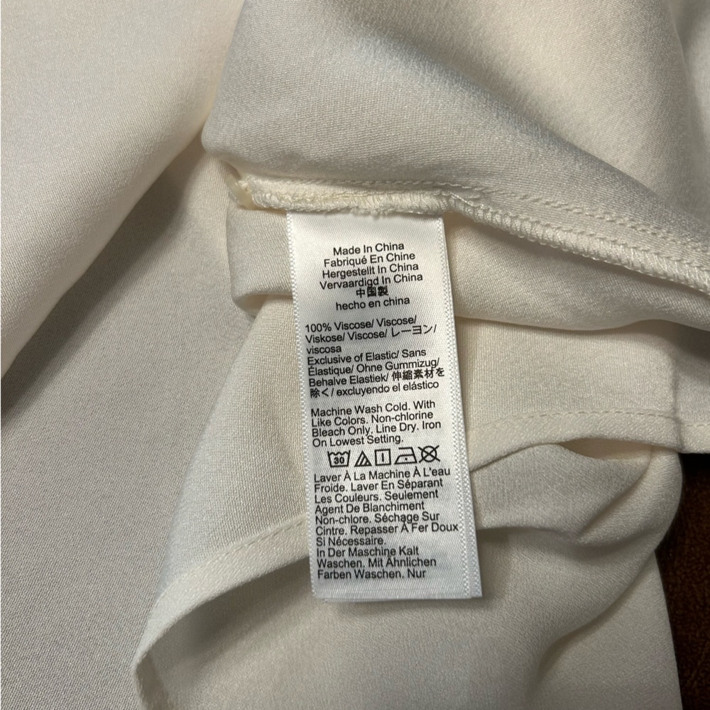 J. Crew Women’s Shirred-waist Top in viscose crepe Ivory Size 16 NWT #CF445 - Picture 7 of 7